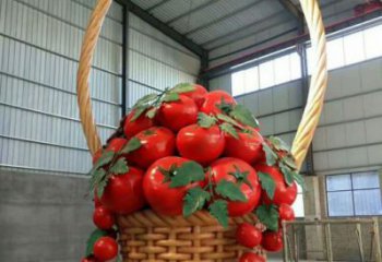 果籃雕塑訂做供需，景區雕塑，烤漆玻璃鋼果籃雕塑定價