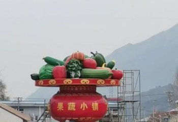 園林景觀花籃雕塑精選，陸地擺件，公園景觀玻璃鋼花籃雕塑精品