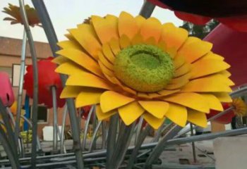 花籃雕塑制作承接，陸地擺件，城市廣場葵花花籃雕塑制造商