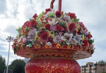 花籃雕塑常用，街道標(biāo)識，城市花籃雕塑制造商