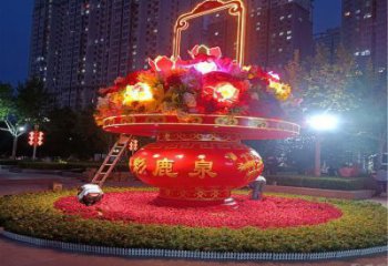 花籃雕塑定做，公園小品，城市花籃雕塑點(diǎn)擊