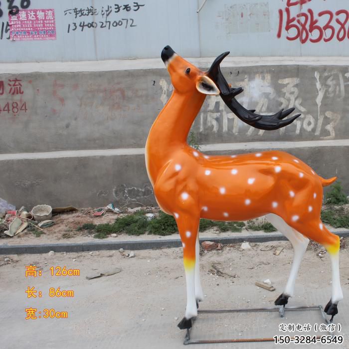 大型小鹿雕塑，彩繪工藝，玻璃鋼動物雕塑廠家