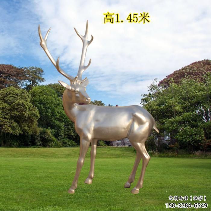 回頭鹿雕塑，動(dòng)物雕塑，抽象仿銅小鹿雕塑定價(jià)