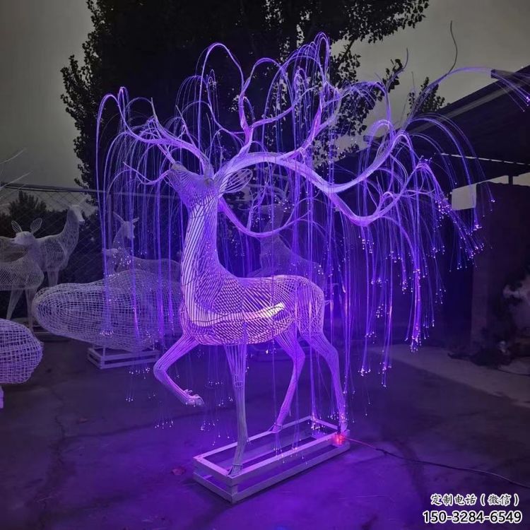 梅花鹿雕塑優選，陸地擺件，燈光藝術梅花鹿雕塑供應