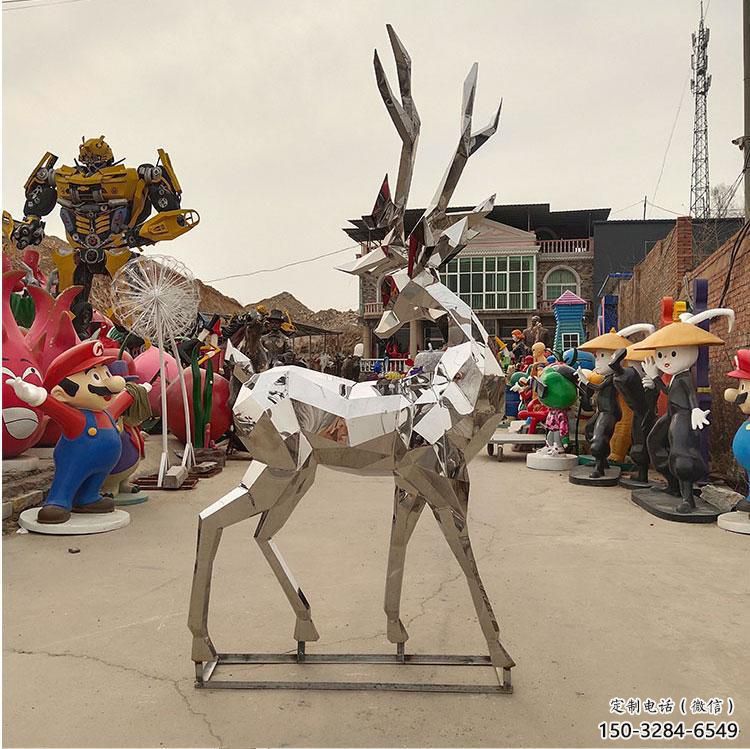 小鹿雕塑供求，動(dòng)物雕塑，切面藝術(shù)小鹿雕塑優(yōu)選