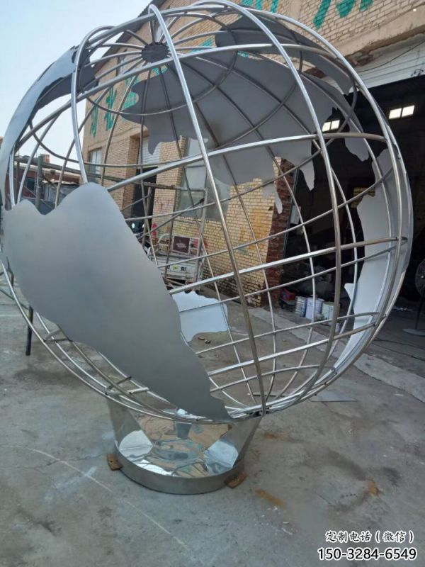 地球儀雕塑提供，露天雕塑，鏡面地球儀雕塑生產廠家