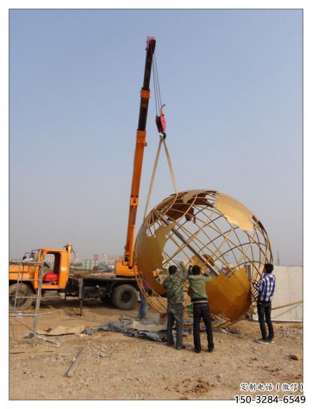 地球儀雕塑標準，彩鋼制作，烤漆地球儀雕塑廠家優價