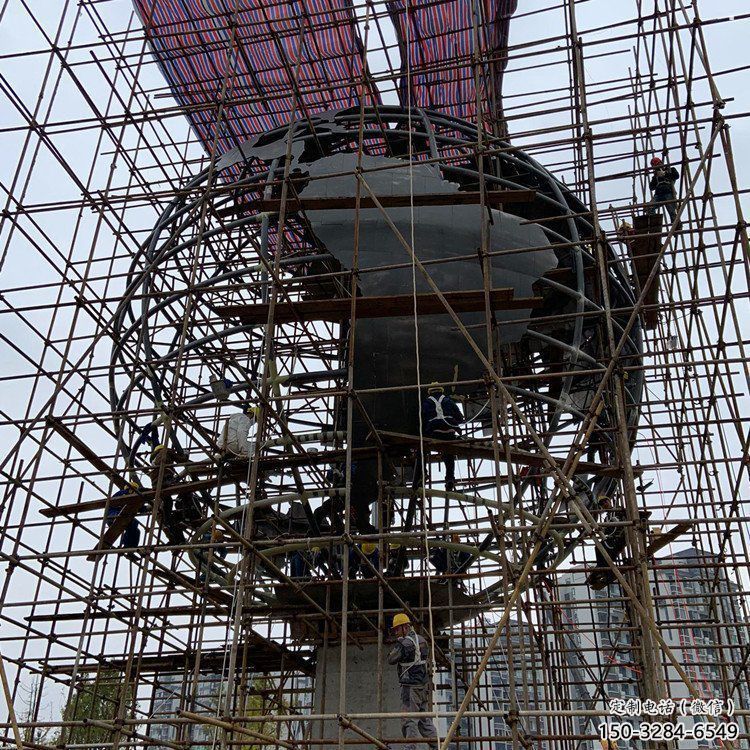 地球儀雕塑制造，歐式風格，烤漆地球儀雕塑廠家