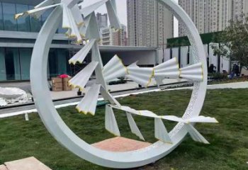 宣傳主題雕塑廠家制作，藝術形象標識，地標美陳雕塑