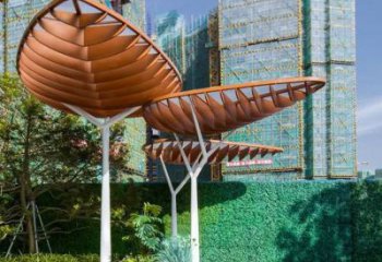 創(chuàng)意不銹鋼葉子廊架雕塑