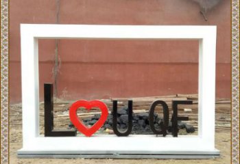 字母宣傳欄雕塑廠家，字體標識雕塑