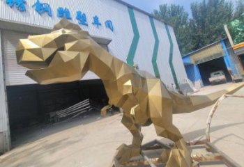 抽象恐龍雕塑供應(yīng)，花園小品，幾何恐龍雕塑制作廠家