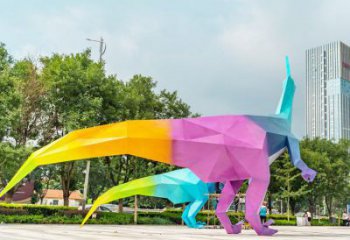 恐龍雕塑制造，白鋼構件，切面烤漆恐龍雕塑提供