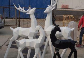 抽象小鹿雕塑預定，幾何雕塑，抽象小鹿雕塑廠家