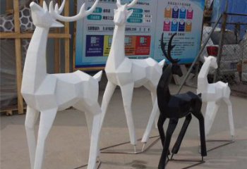 小鹿雕塑定價，景觀雕塑，抽象小鹿雕塑擺件