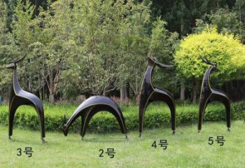 小鹿雕塑批發(fā)，幾何動(dòng)物雕塑，抽象小鹿雕塑標(biāo)準(zhǔn)