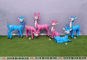 卡通小鹿雕塑專供，公園雕塑，景觀卡通小鹿雕塑供應