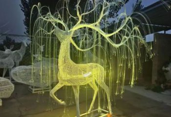梅花鹿雕塑精選，美陳雕塑，燈光梅花鹿雕塑通用