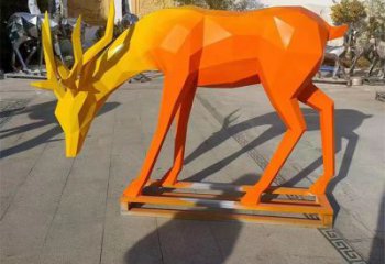 小鹿雕塑訂做，景區雕塑，烤漆小鹿雕塑定價