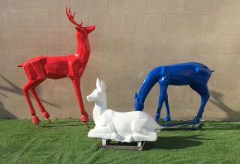 小鹿雕塑供需，透雕系列，烤漆小鹿雕塑制造商