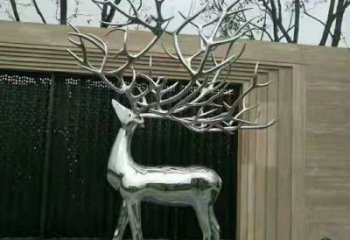 梅花鹿雕塑優選，城市裝飾，展示鏡面梅花鹿雕塑定做