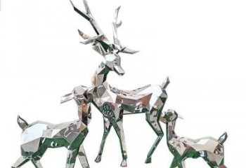 幾何小鹿雕塑制造商，動物擺件，切面小鹿雕塑定制