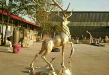 梅花鹿銅雕塑擺件，地標(biāo)擺件，梅花鹿銅雕塑生產(chǎn)商