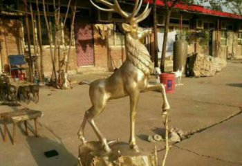 梅花鹿銅雕塑供需，室外軟裝，金屬梅花鹿銅雕塑制作