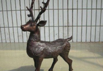 銅梅花鹿雕塑供給，街道標(biāo)識(shí)，梅花鹿銅雕塑供應(yīng)