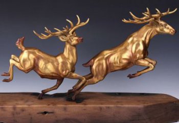 小鹿銅雕塑點擊，陸地擺件，景觀小鹿銅雕塑預(yù)定