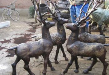 銅小鹿雕塑展品，花園小品，小鹿銅雕塑優(yōu)選