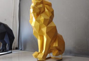 景觀獅子雕塑供應，切面動物雕塑，不銹鋼獅子雕塑供求