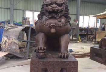 獅子雕塑優選，室外雕塑，鑄銅景觀蹲獅雕塑優選