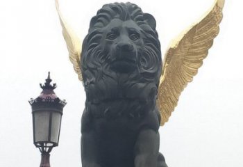 大型獅子雕塑制造商，戶外擺件，軟裝飛獅雕塑定制