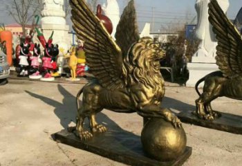 紀(jì)念獅子雕塑生產(chǎn)，廣場(chǎng)雕塑，飛獅雕塑展品