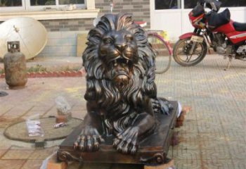 戶外獅子擺放通用，陸地擺件，景觀趴獅雕塑制作優選