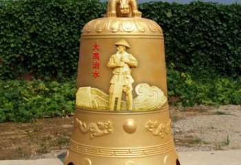 事業單位銅鐘雕塑-鑄銅景觀標識