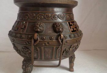 古代三足象形爐雕塑