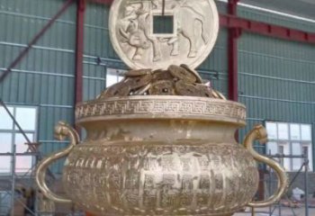 招財象形元寶爐雕塑