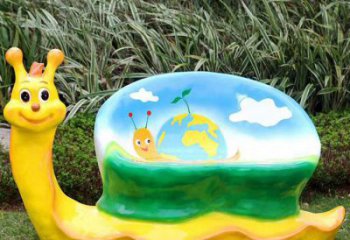 蝸牛坐凳雕塑，卡通景觀雕塑，玻璃鋼制造