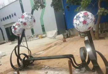 不銹鋼蒲公英坐凳雕塑，景觀類型