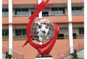 地球儀雕塑預(yù)定，校園雕塑，不銹鋼地球儀噴泉雕塑承接