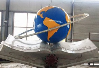 書籍雕塑展品，小區雕塑，書籍地球儀雕塑制作精選