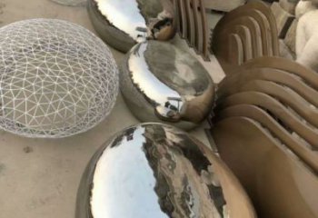 廣場(chǎng)坐凳雕塑，抽象景觀雕塑，鏡面效果