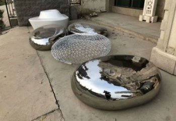 校園坐凳雕塑，拉絲景觀雕塑，抽象主題