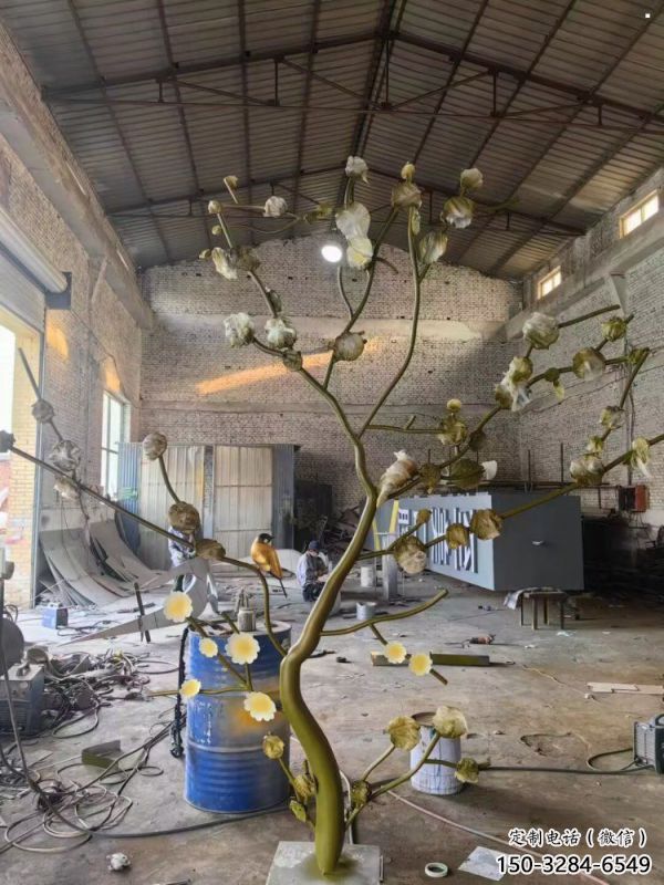 紫丁香雕塑訂做，戶外雕塑，不銹鋼紫丁香雕塑供給