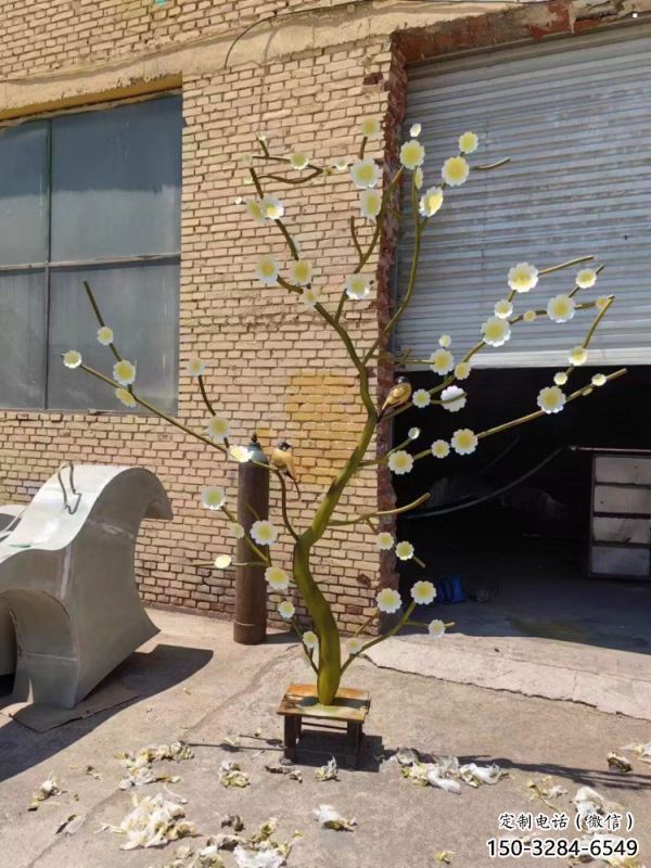 紫丁香雕塑定制，市標(biāo)雕塑，廣場(chǎng)不銹鋼紫丁香雕塑定做