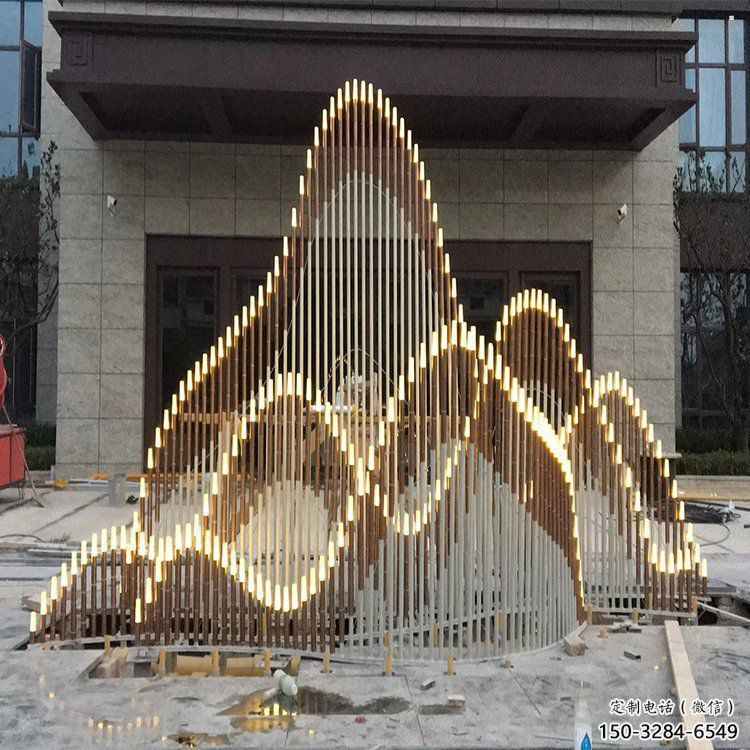 校園假山雕塑，拉絲景觀雕塑，公園主題