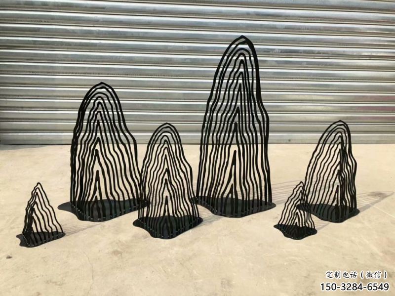 園林假山雕塑，噴漆景觀雕塑，網(wǎng)格形式