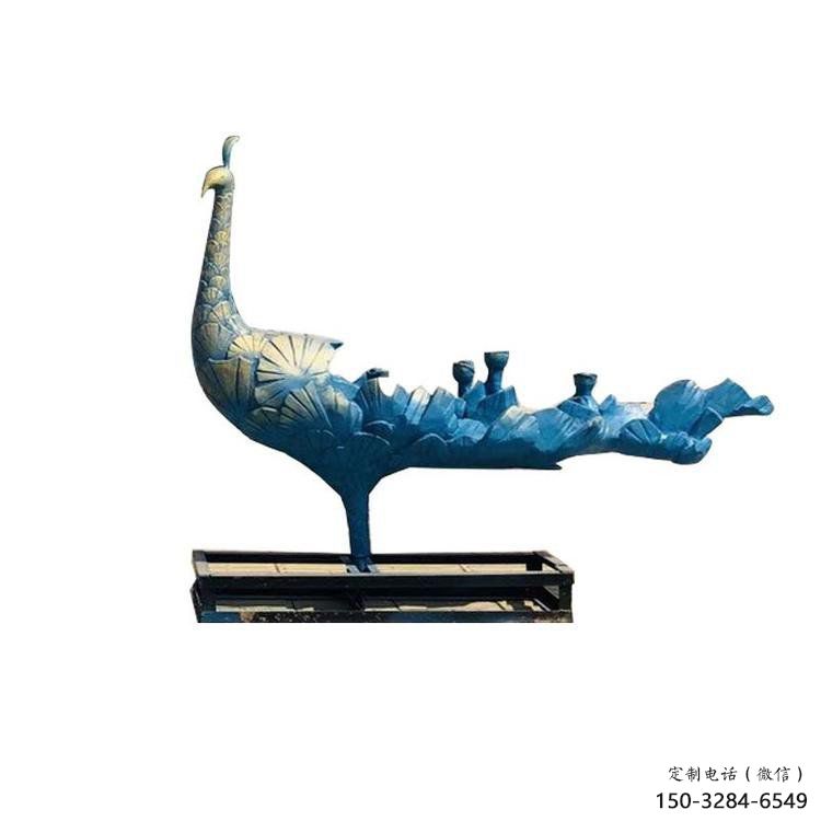 彩繪孔雀雕塑供求，景區(qū)案例，景觀仿古孔雀雕塑精選?